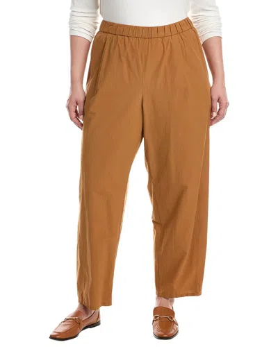 Eileen Fisher Plus Ankle Lantern Pant In Brown