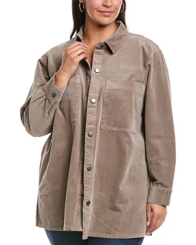 Eileen Fisher Plus Classic Collar Corduroy Jacket In Multi