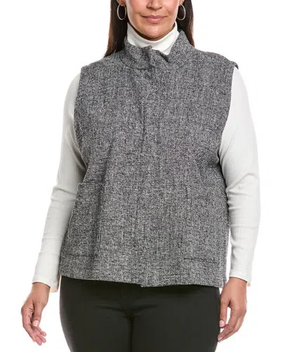 Eileen Fisher Plus Collar Vest In Green
