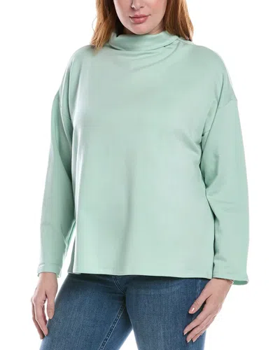 Eileen Fisher Plus Funnel Neck Box Top In Multi