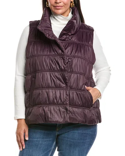 Eileen Fisher Plus High Collar Vest In Purple
