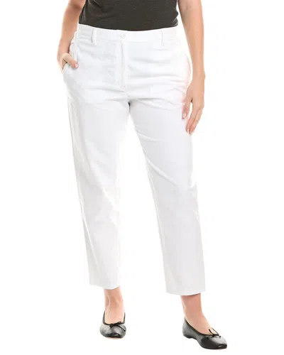 Eileen Fisher Plus High Waisted Tap Ankle Pant In White
