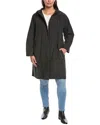 Eileen Fisher Plus Hooded Coat In Black