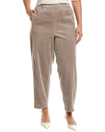 Eileen Fisher Plus Lantern Ankle Pant In Brown