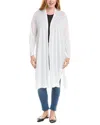 Eileen Fisher Plus Linen-blend Long Cardigan In White