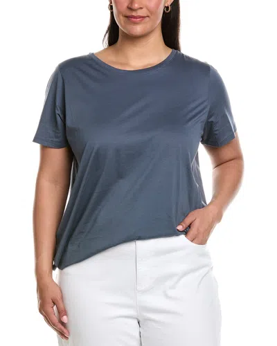Eileen Fisher Plus Round Neck T-shirt In Blue