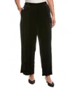 Eileen Fisher Plus Silk-blend Wide Ankle Pant In Black