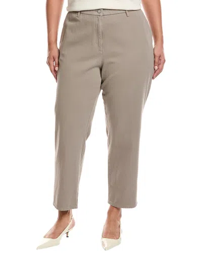 Eileen Fisher Plus Tapered Ankle Pant In Brown