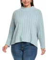 Eileen Fisher Plus Turtleneck Cashmere-blend Sweater In Blue