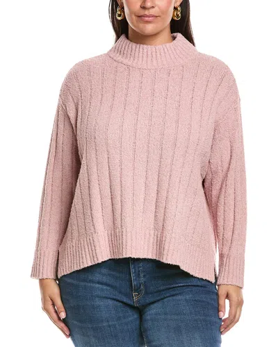 Eileen Fisher Plus Turtleneck Cashmere-blend Sweater In Pink