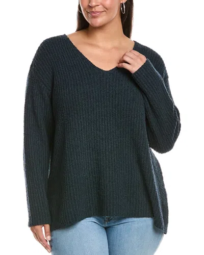 Eileen Fisher Plus V-neck Cashmere-blend Sweater In Green