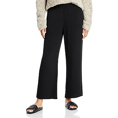 Eileen Fisher Plus Womens Wide Leg Elastic Waist Overall In Black