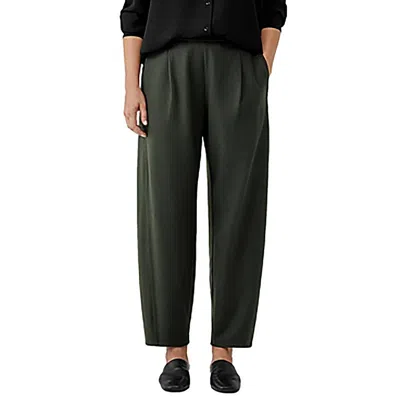 Eileen Fisher Plus Womens Wool Pintuck Ankle Pants In Green