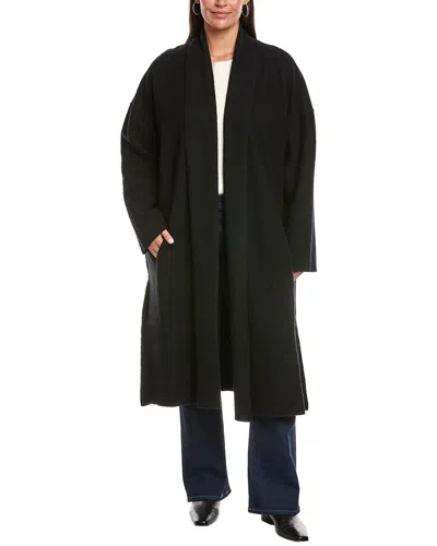 Eileen Fisher Plus Wool Coat In Black