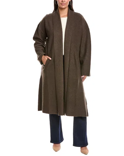 Eileen Fisher Plus Wool Coat In Brown