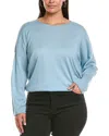 Eileen Fisher Plus Wool Sweater In Blue
