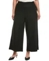 Eileen Fisher Plus Wool Wide Ankle Pant In Black