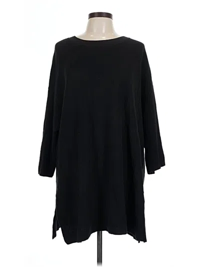 Pre-owned Eileen Fisher Poncho In Black