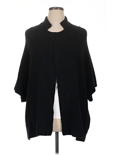 Pre-owned Eileen Fisher Poncho In Black