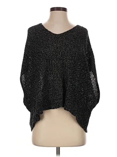 Pre-owned Eileen Fisher Poncho In Black