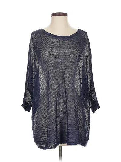 Pre-owned Eileen Fisher Poncho In Blue