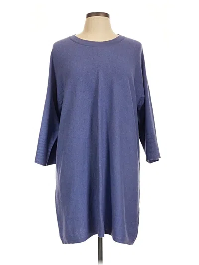 Pre-owned Eileen Fisher Poncho In Blue