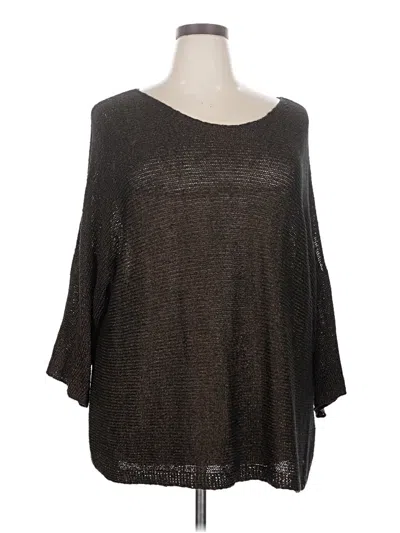 Pre-owned Eileen Fisher Poncho In Brown
