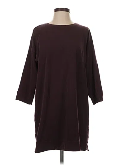 Pre-owned Eileen Fisher Poncho In Burgundy