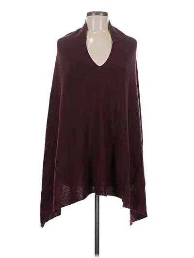 Pre-owned Eileen Fisher Poncho In Burgundy