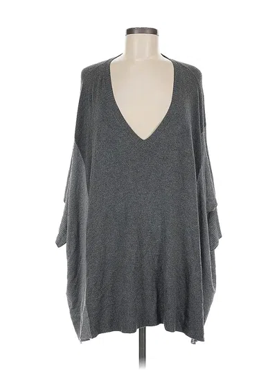 Pre-owned Eileen Fisher Poncho In Gray