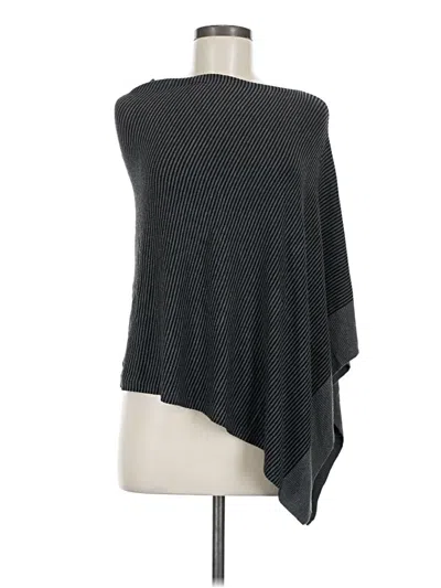 Pre-owned Eileen Fisher Poncho In Gray