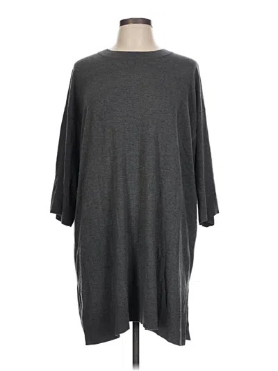 Pre-owned Eileen Fisher Poncho In Gray