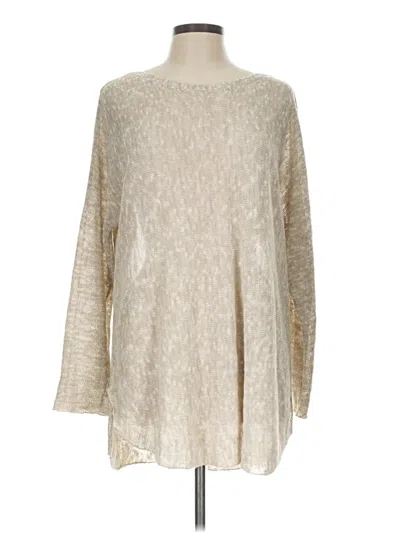 Pre-owned Eileen Fisher Poncho In Ivory