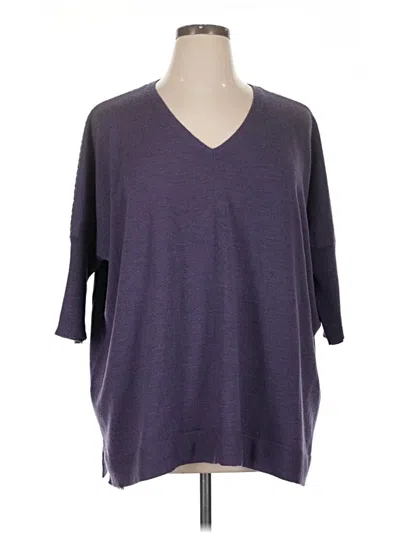 Pre-owned Eileen Fisher Poncho In Purple