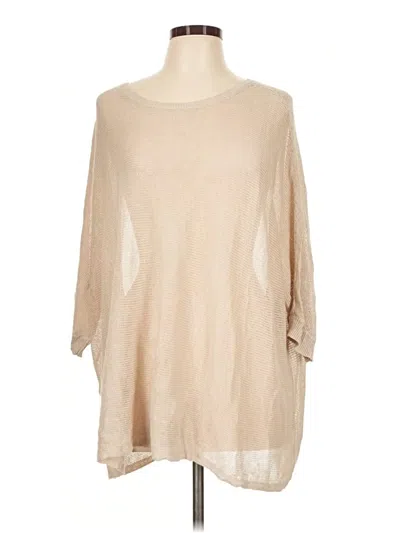 Pre-owned Eileen Fisher Poncho In Tan