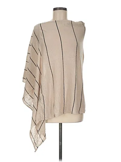 Pre-owned Eileen Fisher Poncho In Tan