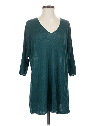 Pre-owned Eileen Fisher Poncho In Teal
