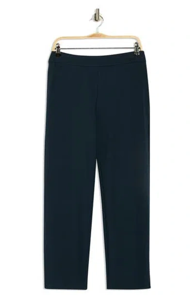 Eileen Fisher Ponte Ankle Straight Leg Pants In Blue