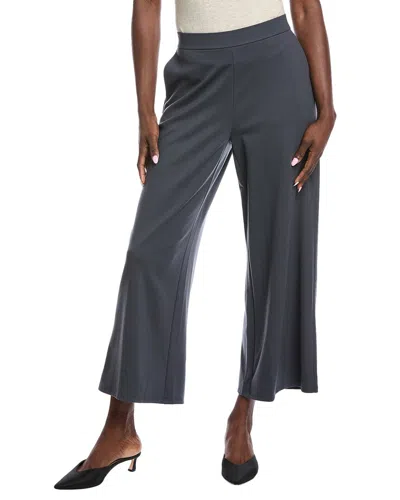Eileen Fisher Ponte Wide Leg Ankle Pant In Gray