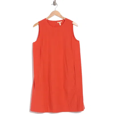 Eileen Fisher Poplin Shift Dress In Flame