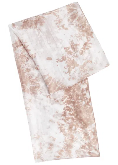 Eileen Fisher Printed Sheer Silk Scarf In Gold