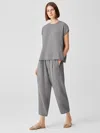 Eileen Fisher Puckered Organic Linen Lantern Pant In Gray