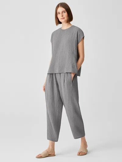 Eileen Fisher Puckered Organic Linen Lantern Pant In Gray