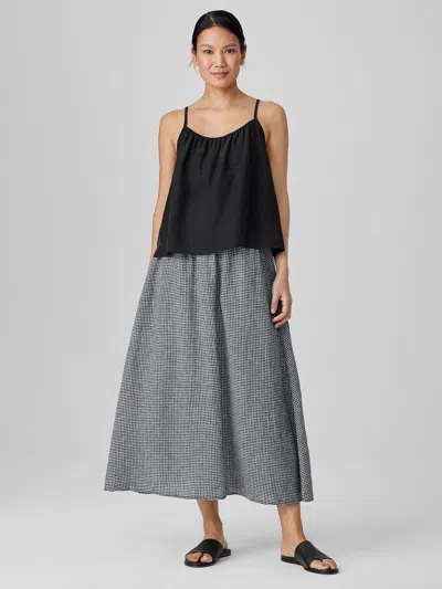 Eileen Fisher Puckered Organic Linen Pocket Skirt In Gray