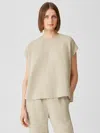 Eileen Fisher Puckered Organic Linen Square Top In Neutral