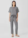 Eileen Fisher Puckered Organic Linen Tapered Pant In Gray