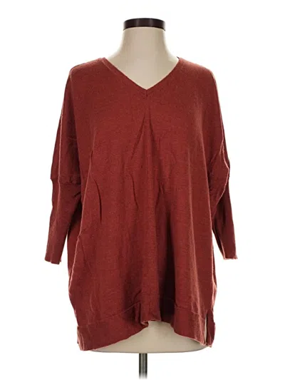 Pre-owned Eileen Fisher Pullover Sweater In Burgundy