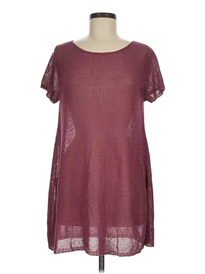Pre-owned Eileen Fisher Pullover Sweater In Burgundy