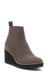 Eileen Fisher Quill Stretch Knit Wedge Booties In Rye