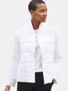 Eileen Fisher Quilted Organic Cotton Jersey Jacket In White